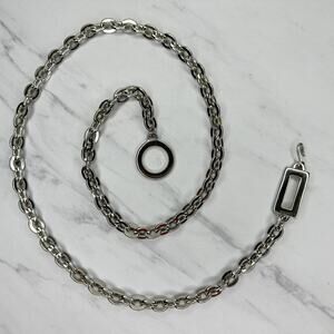 Silver Tone Geometric Chain Link Belt Small/Medium (S/M) Adjustable ✨